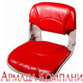 Сиденье всепогодное низкопрофильное со сменными подушками, красно-серое