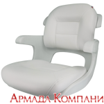 Elite Helm Low-back Boat Seat (White Shelll/White Cushion)