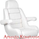 Кресло капитанское с валиком Flip-Up и подлокотниками (белое)