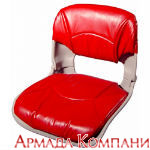 Сиденье всепогодное низкопрофильное со сменными подушками, красно-серое