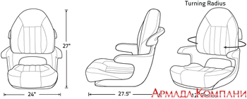 Probax Captain's Boat Seat (White/Gray/Carbon)