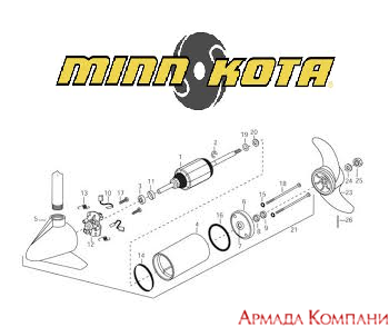 Каталог запчастей для электромотора Minn Kota Endura MAX 50