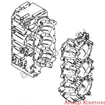 Картер двигателя для Mercury 75 - 90 (3-цилиндровые)