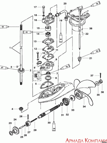 Оригинальные запчасти для моторов Mercury Mariner